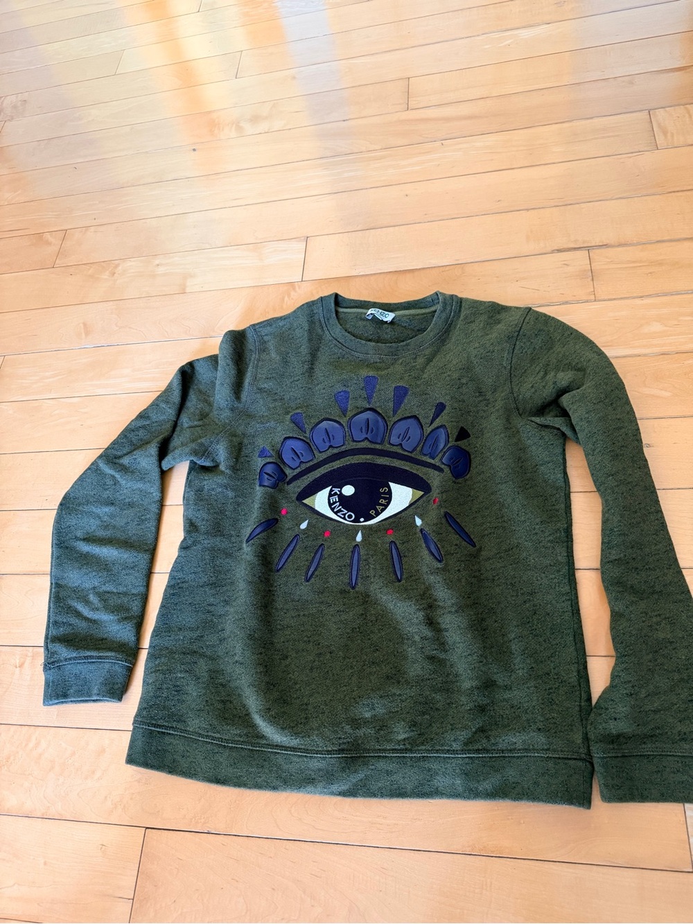 Kenzo Olive Green Eye Graphic Crewneck Sweater